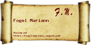 Fogel Mariann névjegykártya